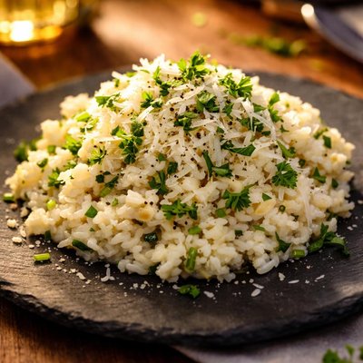 Rice with cheese and herbs