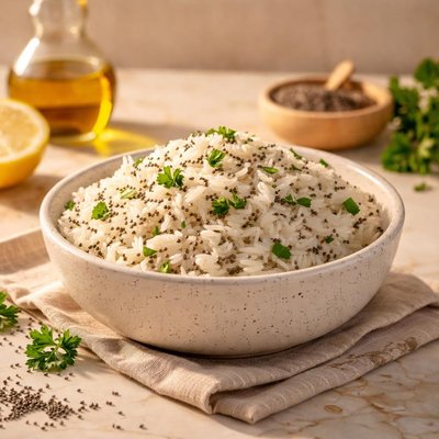 Rice with chia seeds