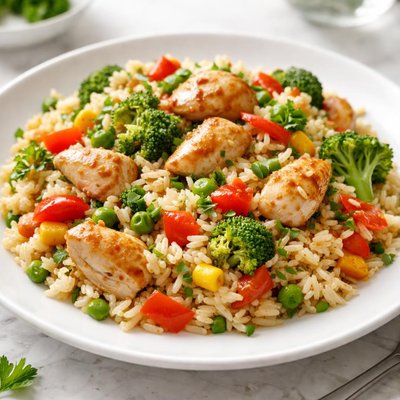 Rice with chicken and vegetables