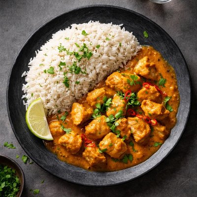 Rice with chicken curry