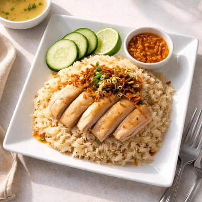 Rice with chicken oil