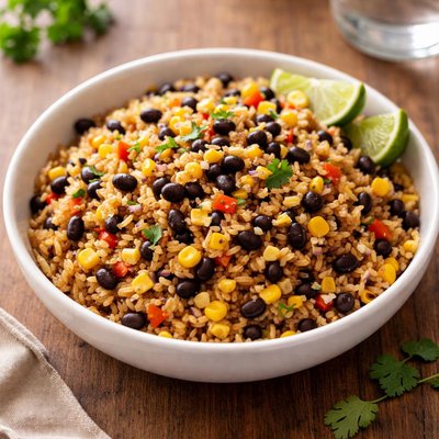 Rice with corn and black beans