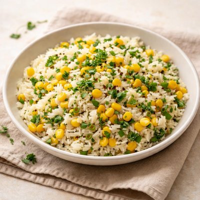Rice with corn and herbs