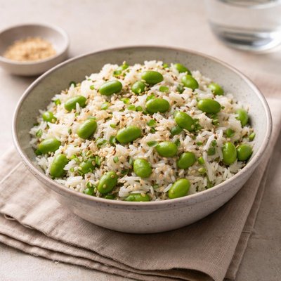 Rice with edamame