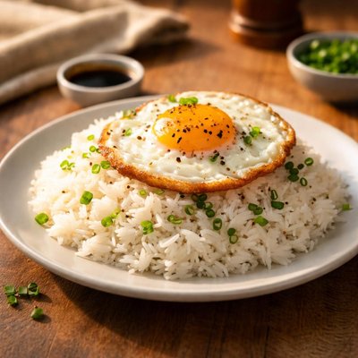 Rice with fried egg