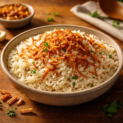 Rice with fried onions
