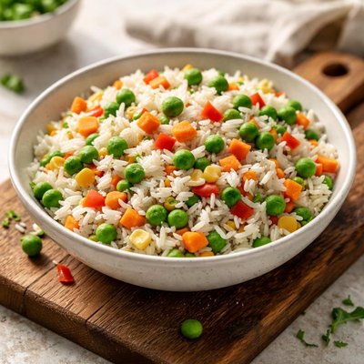 Rice with frozen veggies