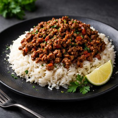 Rice with ground beef