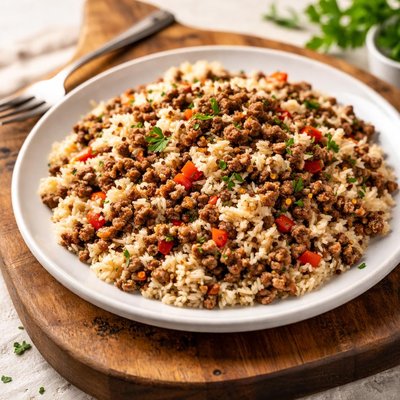 Rice with ground meat