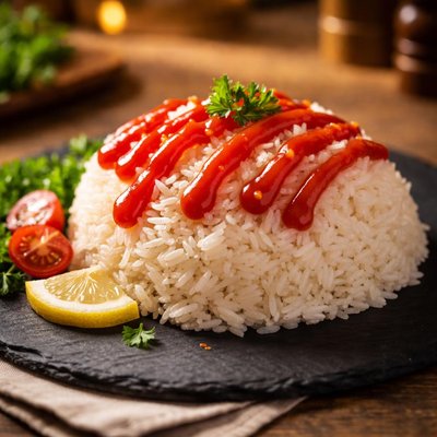 Rice with ketchup