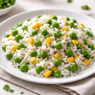 Rice with peas and corn