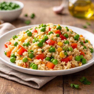 Rice with peas and vegetables
