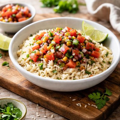 Rice with salsa