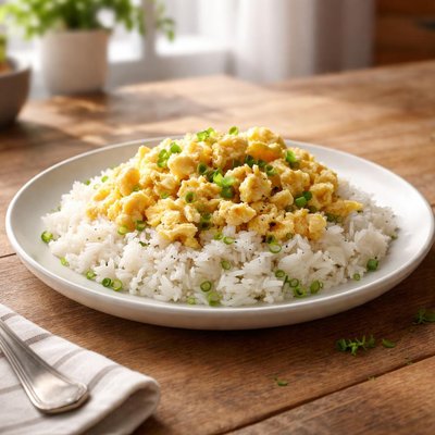 Rice with scrambled eggs
