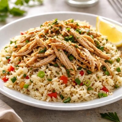 Rice with shredded chicken