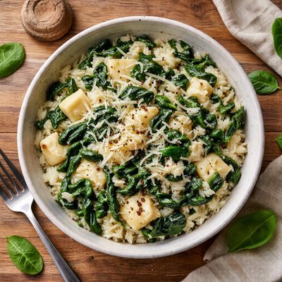 Rice with spinach and cheese