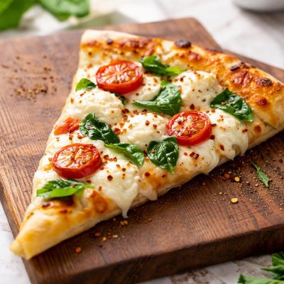 Ricotta pizza slice