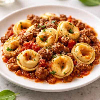 Ricotta tortaleni and sausage