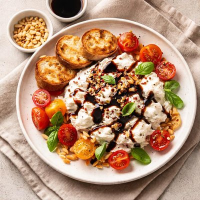 Ricotta with balsamic glaze