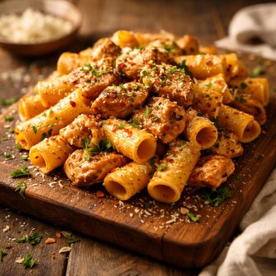 Rigatoni pasta with chicken
