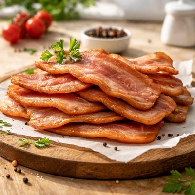 Rindless shortcut bacon