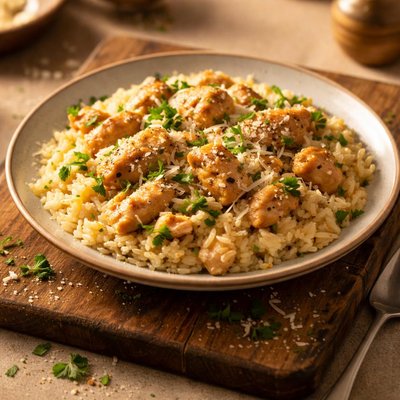 Risotto with chicken