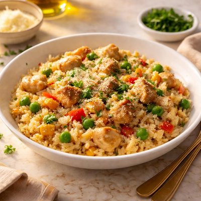 Risotto with chicken and vegetables