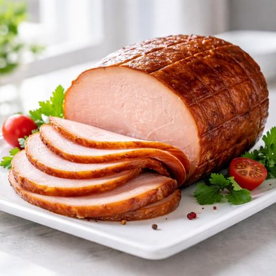 Roast baked turkey ham