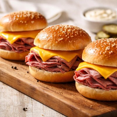 Roast beef and cheddar slider