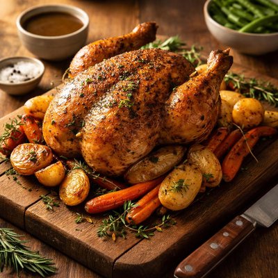 Roast chicken dinner