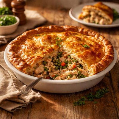 Roast chicken pie
