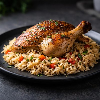 Roast chicken with rice
