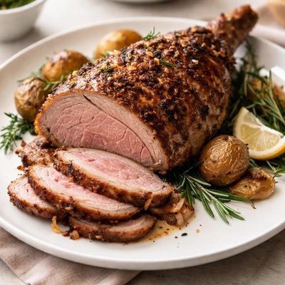 Roast lamb leg