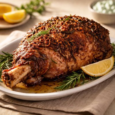 Roast lamb shoulder