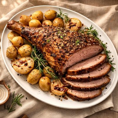 Roast leg lamb