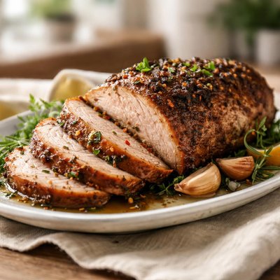 Roast marinated pork
