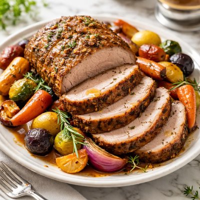 Roast pork with vegetables