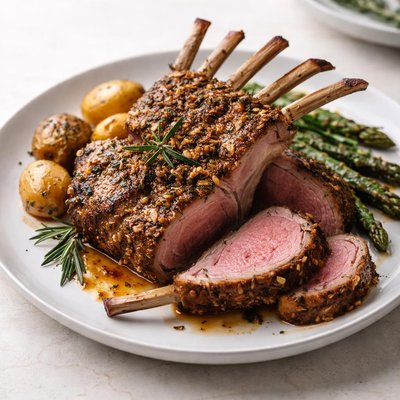 Roast rack of lamb