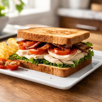 Roast turkey bacon sandwich