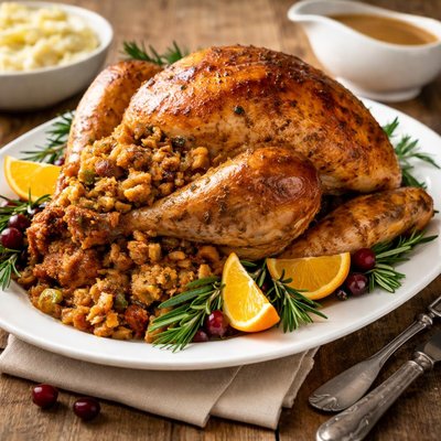Roast turkey with stuffing