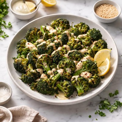 Roasted  broccoli with tahini