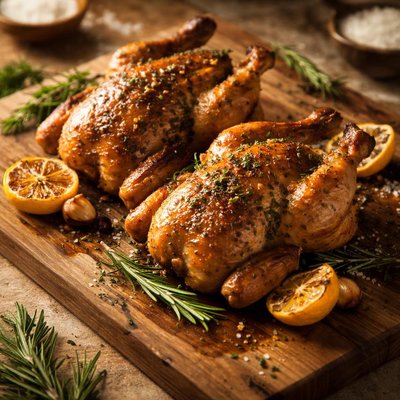 Roasted baby chicken