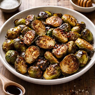 Roasted brussel sprouts with balsamic vinegar and honey
