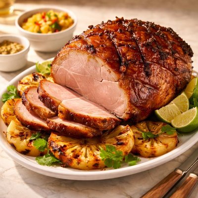 Roasted caribbean gammon
