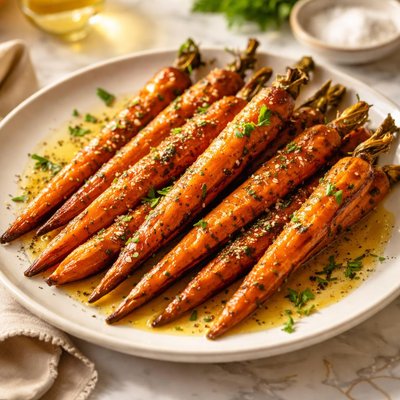 Roasted carrots in butter