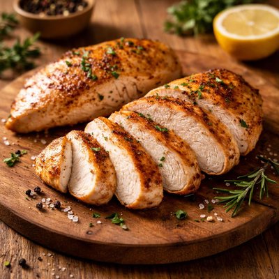 Roasted chicken breast without skin