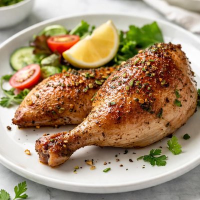 Roasted chicken leg and thigh