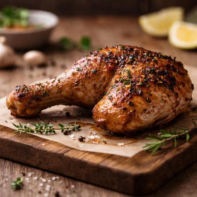 Roasted chicken leg piece