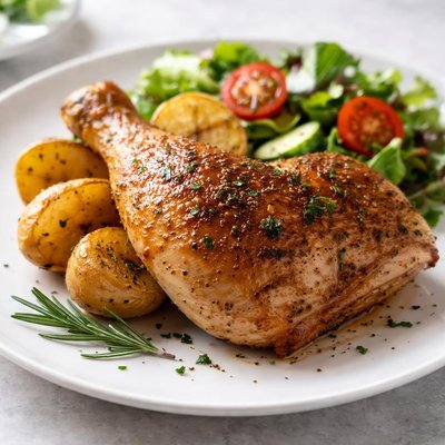 Roasted chicken leg quarter