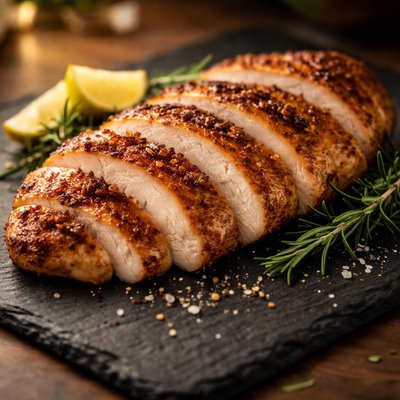 Roasted chicken slices